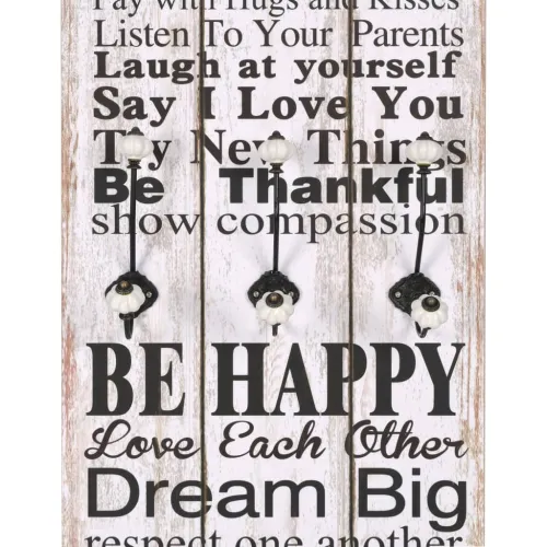 Zidna vješalica za kapute sa 6 kuka “FAMILY RULES” 120 x 40 cm - Family Rules Cijena