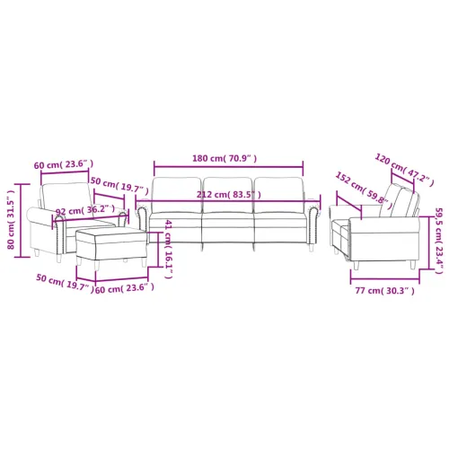 4-dijelni set sofa s jastucima tamnosivi baršunasti - Tamno siva S osloncem za noge Cijena