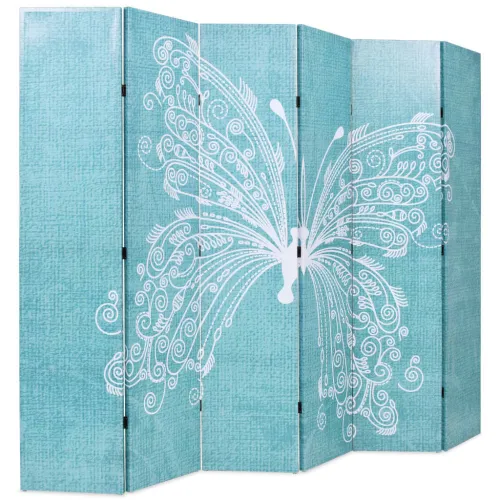 Paravan - Sklopiva sobna pregrada s uzorkom leptira 228 x 170 cm plava - 228 x 170 cm 1 1 228 x 170 cm Cijena