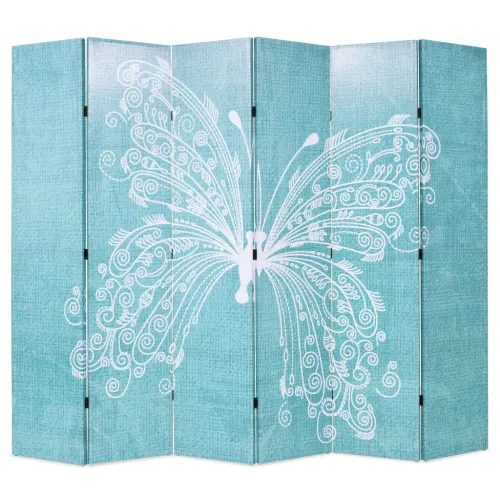 Paravan - Sklopiva sobna pregrada s uzorkom leptira 228 x 170 cm plava - 228 x 170 cm 1 1 228 x 170 cm Cijena