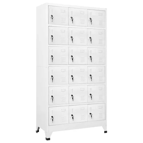 Ormarić s ključem i 18 pretinaca metalni 90 x 40 x 180 cm  - Siva 1 S 18 ormarića 1 Cijena