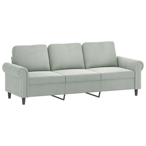 4-dijelni set sofa s jastucima svjetlosivi baršunasti - Svjetlosiva S osloncem za noge Cijena