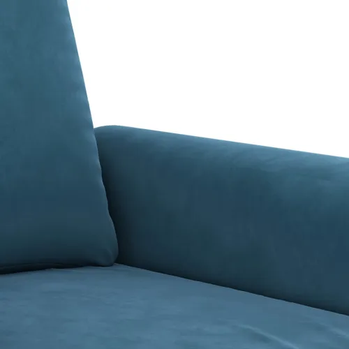 2-dijelni set sofa s jastucima plavi baršunasti - Plava 1 s jastučićima Cijena