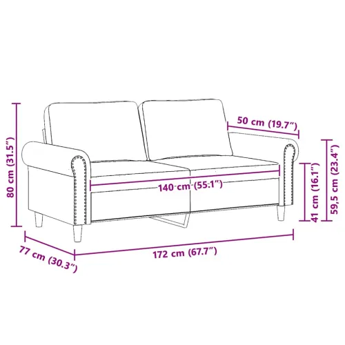 Dvosjed smeđi 140 cm baršunasti - Smeđa 1 140 cm Cijena