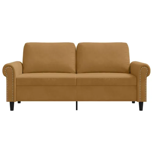 Dvosjed smeđi 140 cm baršunasti - Smeđa 1 140 cm Cijena