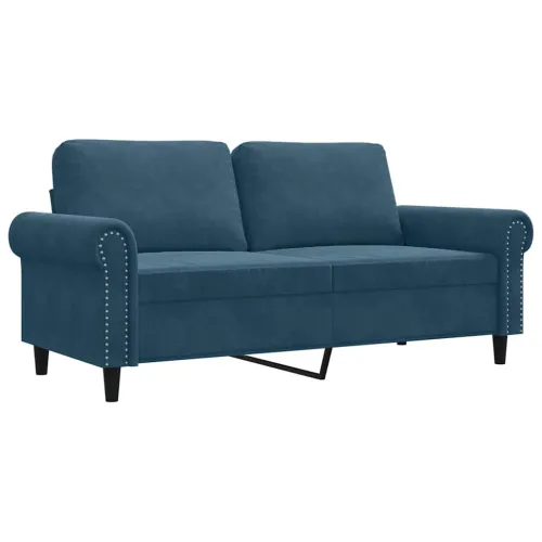 Dvosjed plavi 140 cm baršunasti - Plava 1 140 cm Plava Cijena