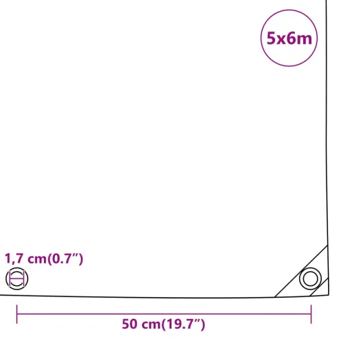 Cerada bijela 5 x 6 m 650 g/m² - Bijela 6 x 5 m 1 s ušicama Cijena