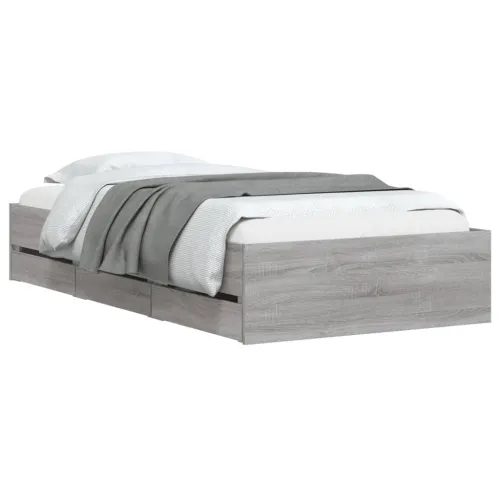 Okvir za krevet s ladicama boja hrasta 90x200 cm - Sivi hrast sonoma 90 x 200 cm Cijena