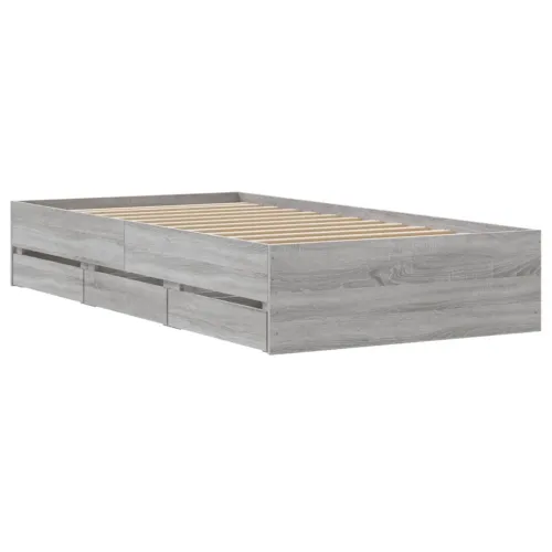 Okvir za krevet s ladicama boja hrasta 90x200 cm - Sivi hrast sonoma 90 x 200 cm Cijena