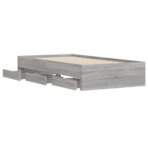 Okvir za krevet s ladicama boja hrasta 90x200 cm - Sivi hrast sonoma 90 x 200 cm Cijena