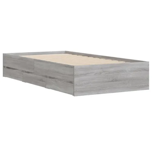 Okvir za krevet s ladicama boja hrasta 90x200 cm - Sivi hrast sonoma 90 x 200 cm Cijena