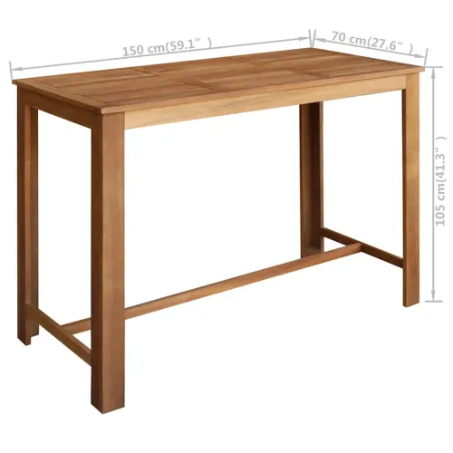 Barski stol od masivnog drva akacije 150 x 70 x 105 cm - 150 x 70 x 105 cm Cijena