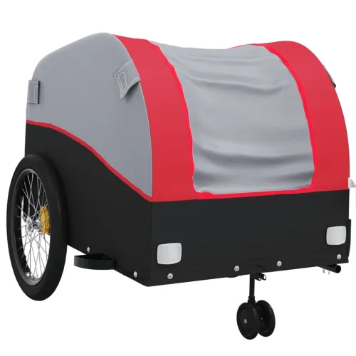Prikolica za bicikl crno-crvena 45 kg željezna - Crvena 63 x 126 x 63 cm Cijena