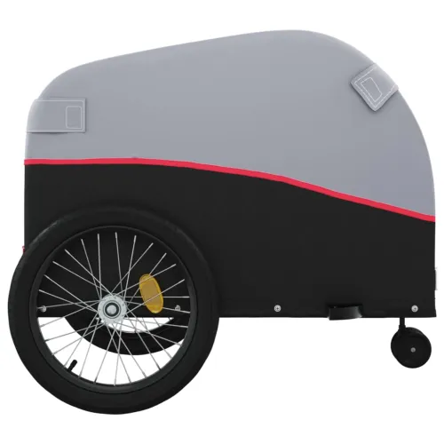 Prikolica za bicikl crno-crvena 45 kg željezna - Crvena 63 x 126 x 63 cm Cijena