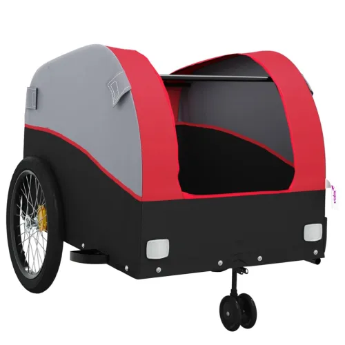 Prikolica za bicikl crno-crvena 45 kg željezna - Crvena 63 x 126 x 63 cm Cijena