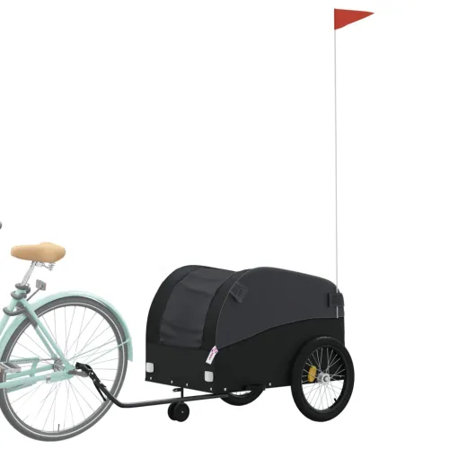 Prikolica za bicikl crna 45 kg željezna - Crna 63 x 126 x 63 cm Cijena