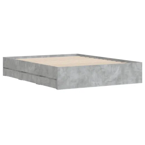 Okvir kreveta s ladicama siva boja betona 140 x 200 cm drveni - Beton siva 140 x 200 cm Cijena