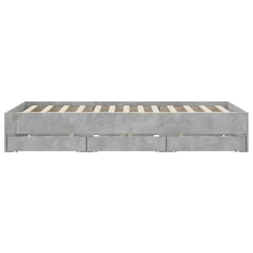 Okvir kreveta s ladicama siva boja betona 140 x 200 cm drveni - Beton siva 140 x 200 cm Cijena