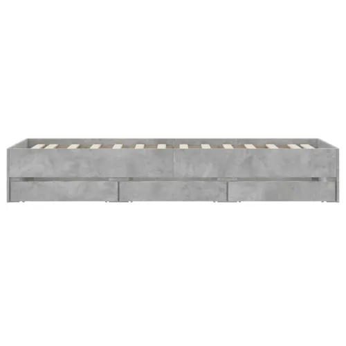 Okvir kreveta s ladicama siva boja betona 90x200 cm drveni - Beton siva 90 x 200 cm Cijena