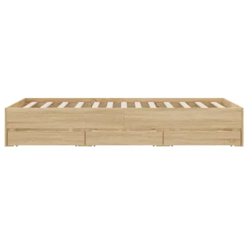 Okvir za krevet s ladicama boja hrasta 135x190 cm drveni - Sonoma hrast 135 x 190 cm Cijena