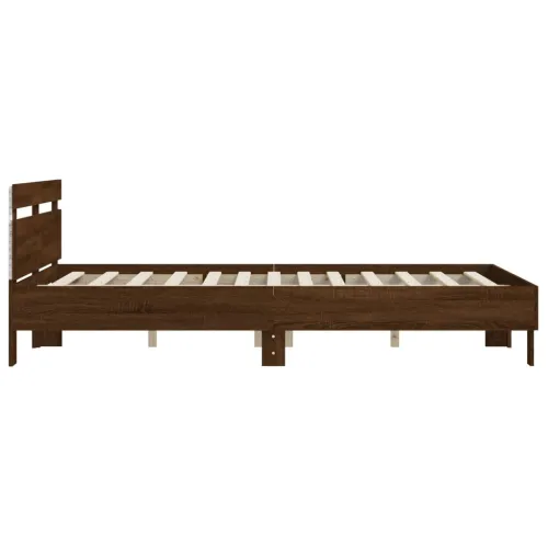 Okvir kreveta s uzglavljem LED smeđa boja hrasta 140x190 cm - Smeđi hrast 140 x 190 cm Cijena