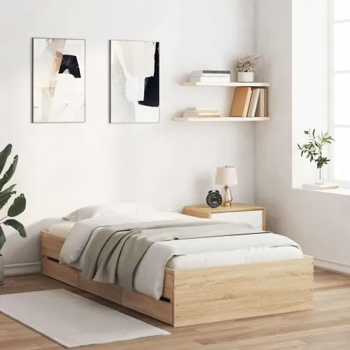 Okvir za krevet s ladicama boja hrasta 90x200 cm - Sonoma hrast 90 x 200 cm Cijena