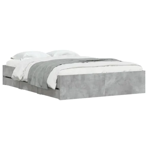 Okvir kreveta s ladicama siva boja betona 135x190 cm drveni - Beton siva 135 x 190 cm Cijena
