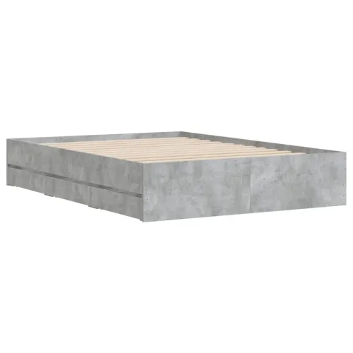 Okvir kreveta s ladicama siva boja betona 135x190 cm drveni - Beton siva 135 x 190 cm Cijena