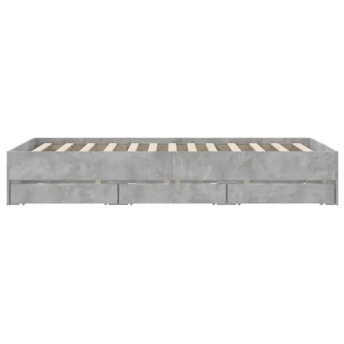 Okvir kreveta s ladicama siva boja betona 135x190 cm drveni - Beton siva 135 x 190 cm Cijena