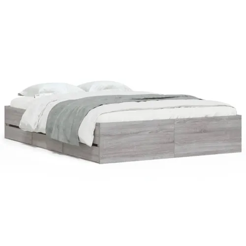 Okvir za krevet s ladicama boja sivog hrasta 135x190 cm - Sivi hrast sonoma 135 x 190 cm Cijena