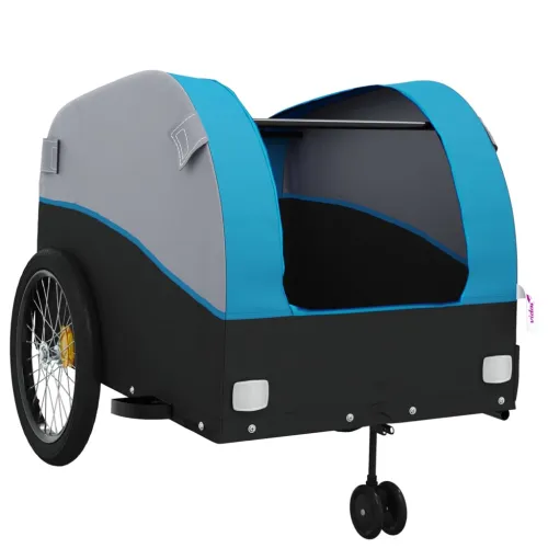 Prikolica za bicikl crno-plava 45 kg željezna - Plava 68 x 133 x 68 cm Cijena