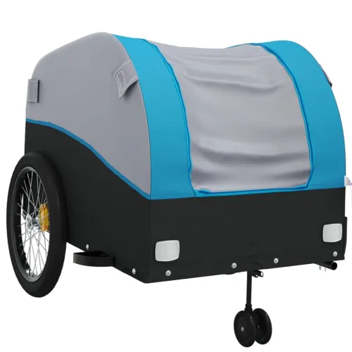 Prikolica za bicikl crno-plava 45 kg željezna - Plava 68 x 133 x 68 cm Cijena