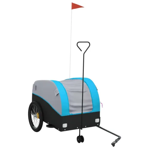 Prikolica za bicikl crno-plava 45 kg željezna - Plava 68 x 133 x 68 cm Cijena
