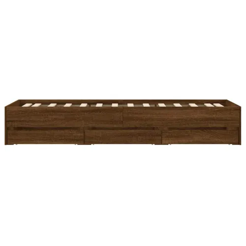 Okvir kreveta s ladicama boja hrasta 90x200 cm drveni - Smeđi hrast 90 x 200 cm Cijena