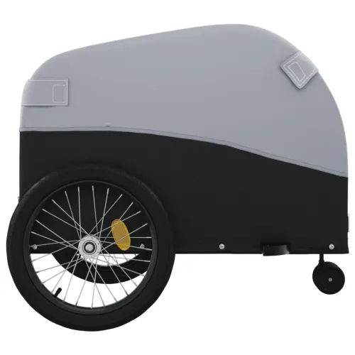 Prikolica za bicikl crno-siva 45 kg željezna - Siva 63 x 126 x 63 cm Cijena