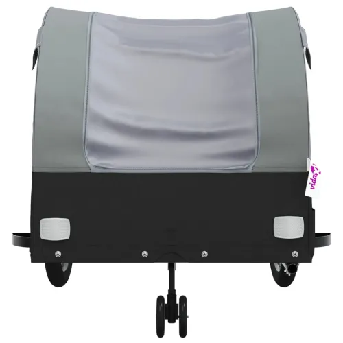 Prikolica za bicikl crno-siva 45 kg željezna - Siva 63 x 126 x 63 cm Cijena