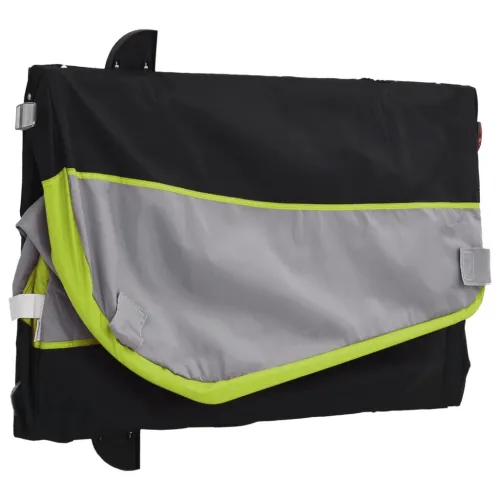Prikolica za bicikl crno-zelena 45 kg željezna - Zelena 63 x 126 x 63 cm Cijena