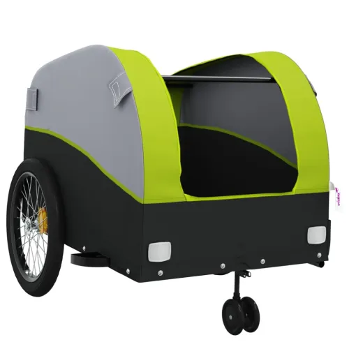 Prikolica za bicikl crno-zelena 45 kg željezna - Zelena 63 x 126 x 63 cm Cijena