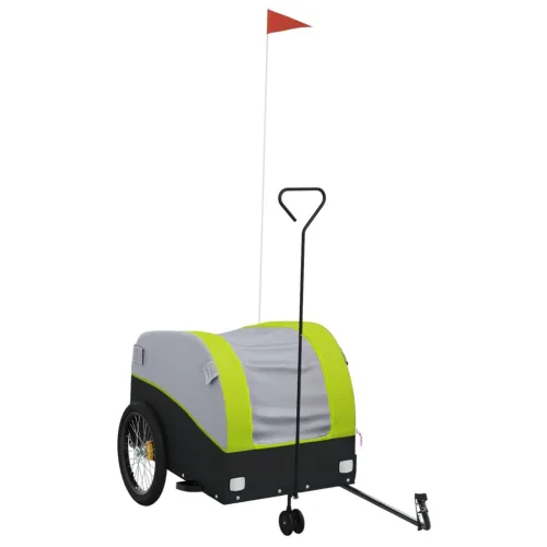 Prikolica za bicikl crno-zelena 45 kg željezna - Zelena 63 x 126 x 63 cm Cijena