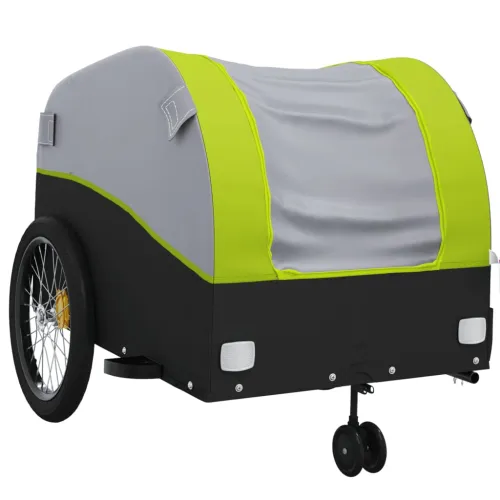 Prikolica za bicikl crno-zelena 45 kg željezna - Zelena 63 x 126 x 63 cm Cijena