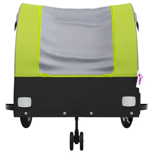 Prikolica za bicikl crno-zelena 45 kg željezna - Zelena 63 x 126 x 63 cm Cijena