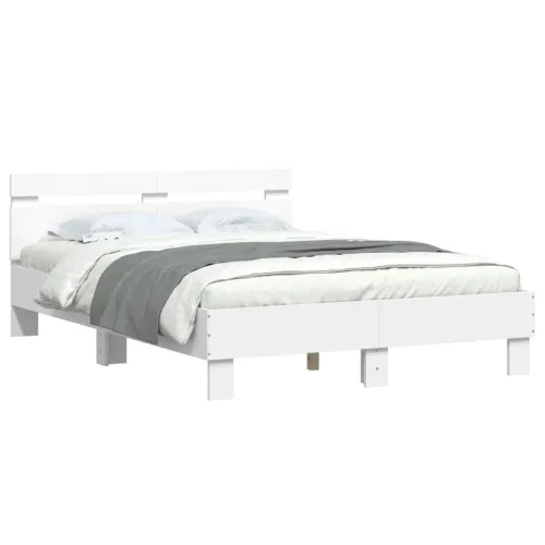 Okvir za krevet s uzglavljem i LED svjetlima bijeli 120x190 cm - Bijela 120 x 190 cm Bijela 120 x 190 cm Cijena