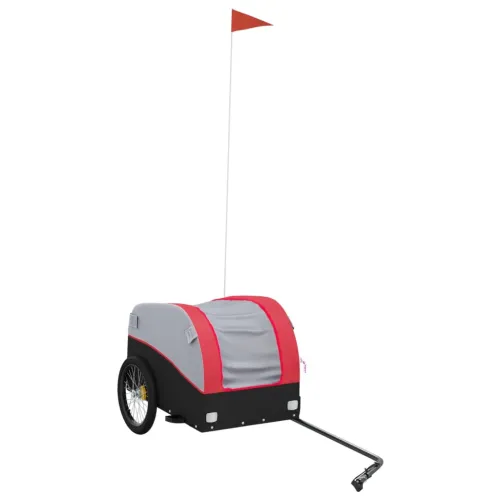 Prikolica za bicikl crno-crvena 30 kg željezna - Crvena 123 x 52 x 53 cm Cijena
