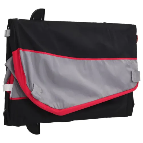 Prikolica za bicikl crno-crvena 30 kg željezna - Crvena 123 x 52 x 53 cm Cijena