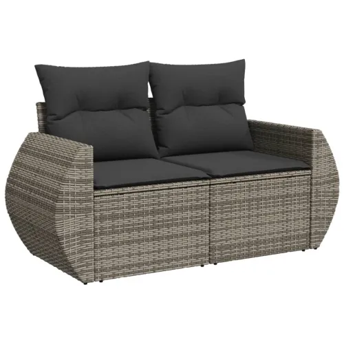Vrtna garnitura - 7-dijelni set vrtnih sofa sivi od poliratana - Siva 1 Bez stola Cijena