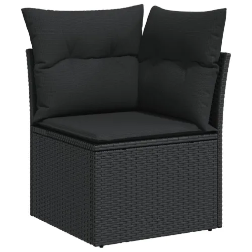 Vrtna garnitura - 9-dijelni set vrtnih sofa s jastucima crni od poliratana - Crna 1 Bez stola Cijena