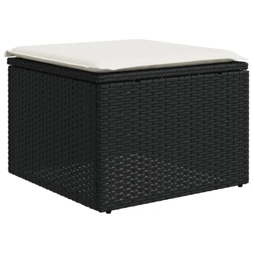 Vrtna garnitura - 6-dijelni set vrtnih sofa s jastucima crni od poliratana - Crna i krem 1 Cijena