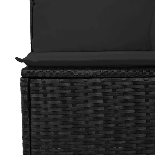 Vrtna garnitura - 9-dijelni set vrtnih sofa s jastucima crni od poliratana - Crna 1 Cijena