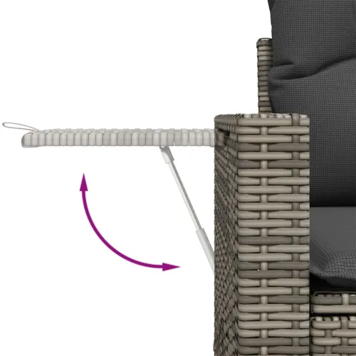 Vrtna garnitura - 6-dijelni set vrtnih sofa od poliratana s jastucima sivi - Siva 1 Cijena