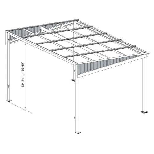 Sojag - Aluminijska Nadstrešnica Barthelemy - 364x296X240 cm - 10,77 m²- TOP KVALITETA Cijena